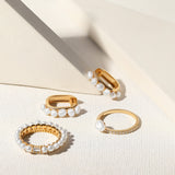 Young and Pearly Hoops Earrings