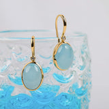 Aqua Innes Oval Earrings