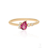 Pink Tourmaline Cluster Ring