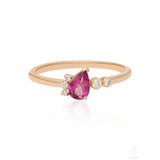 Pink Tourmaline Cluster Ring