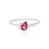 Pink Tourmaline Cluster Ring