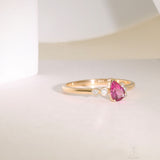 Pink Tourmaline Cluster Ring