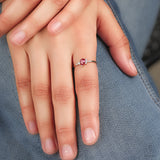 Pink Tourmaline Cluster Ring