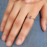 Pink Tourmaline Cluster Ring