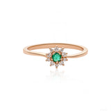 Emerald Fleur Diamond Ring