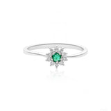Emerald Fleur Diamond Ring