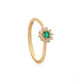 Emerald Fleur Diamond Ring