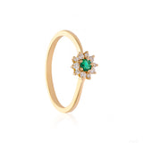 Emerald Fleur Diamond Ring