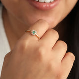 Emerald Fleur Diamond Ring
