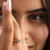 Emerald Fleur Diamond Ring