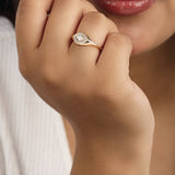 Evil Eye Diamond Signet Ring