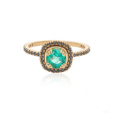 Vintage Cushion Emerald Ring