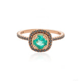 Vintage Cushion Emerald Ring