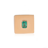 Emerald Top Chunky Gold Signet Ring