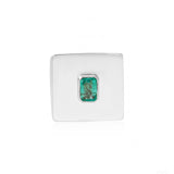 Emerald Top Chunky Gold Signet Ring