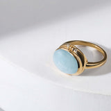 Aqua Innes Cabochon Ring