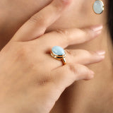 Aqua Innes Cabochon Ring