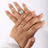 Aqua Innes Cabochon Ring