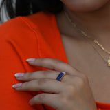 Lapis Matrix Band Ring