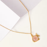Blush Current' Natural Rose Quartz 925 Silver Necklace