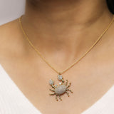 Twinkle Claws Crab 925 Silver Necklace