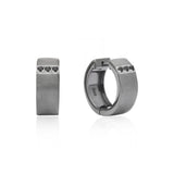 Shadow Curve Black Spinel 925 Silver Huggies