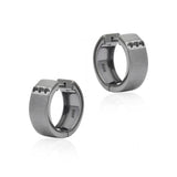Shadow Curve Black Spinel 925 Silver Huggies