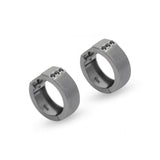 Shadow Curve Black Spinel 925 Silver Huggies