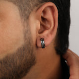 Night Gloss Silver Earrings