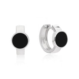 Noir Axis Black Onyx 925 Silver Huggies