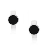 Noir Axis Black Onyx 925 Silver Huggies