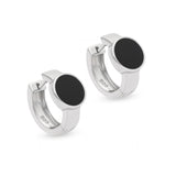 Noir Axis Black Onyx 925 Silver Huggies