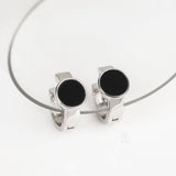 Noir Axis Black Onyx 925 Silver Huggies