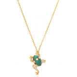 Forest Echo Green Malachite Silver Necklace