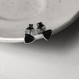 Nightform Black Onyx 925 Silver Studs Earrings