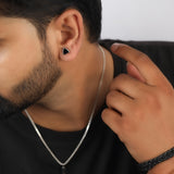 Nightform Black Onyx 925 Silver Studs Earrings
