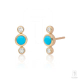 Diamond Turquoise Tiny Studs