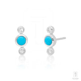 Diamond Turquoise Tiny Studs