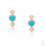 Diamond Turquoise Tiny Studs