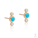 Diamond Turquoise Tiny Studs