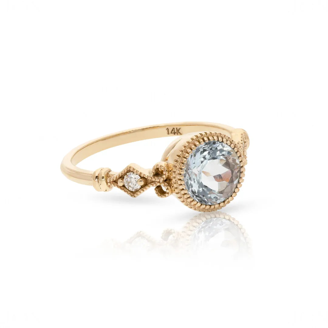 Aquamarine Orb Ring