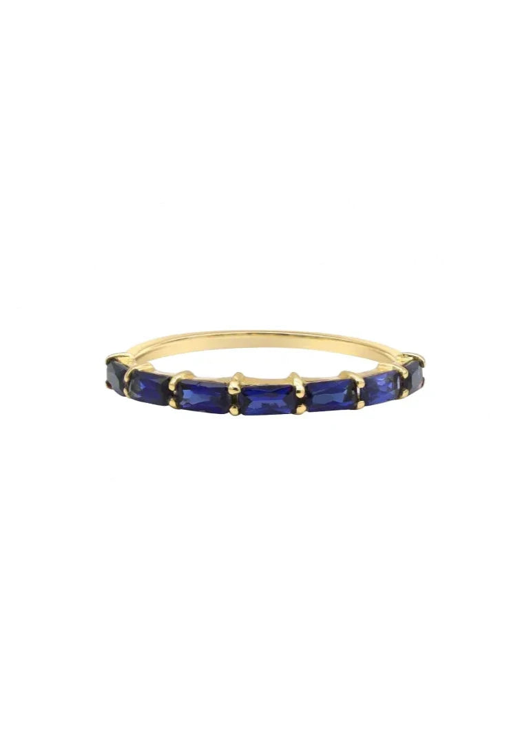 Blue Sapphire Baguette Ring