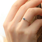 Blue Sapphire Diamond Promise Ring