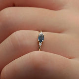 Blue Sapphire Diamond Promise Ring