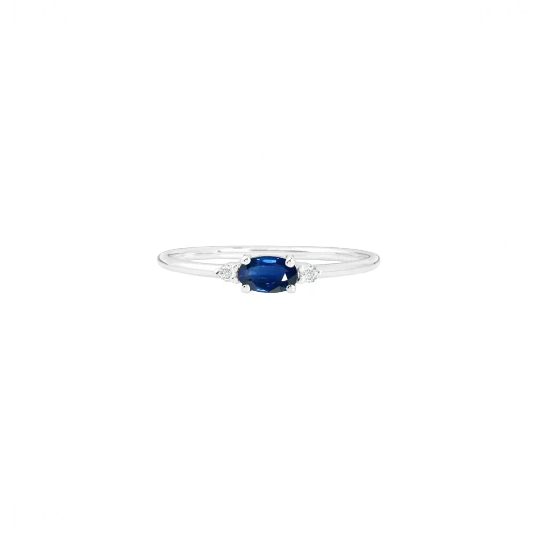 Blue Sapphire Diamond Promise Ring
