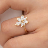 Assymetric Bloom Engagement Ring | Pear Cut Diamond