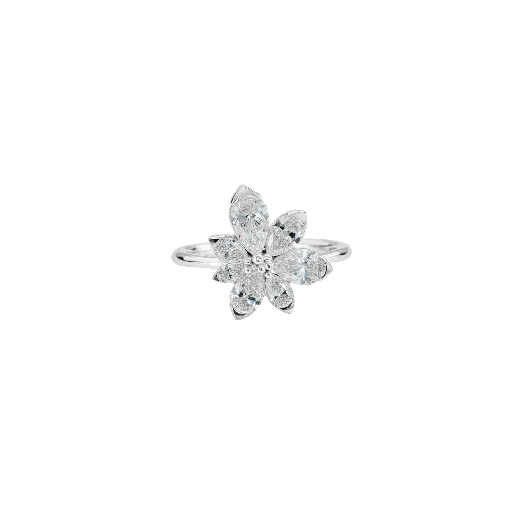 Assymetric Bloom Engagement Ring | Pear Cut Diamond