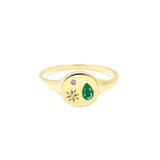 Starburst Signet Ring|Diamond, Pink Sapphire, Ruby/Emerald/Sapphire