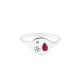 Starburst Signet Ring|Diamond, Pink Sapphire, Ruby/Emerald/Sapphire