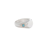 Turquoise/Ruby Starburst Signet Ring|14k Gold